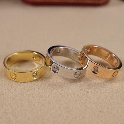[Amore Jewels]LOVE 5.5MM 3 DIAMOND RING