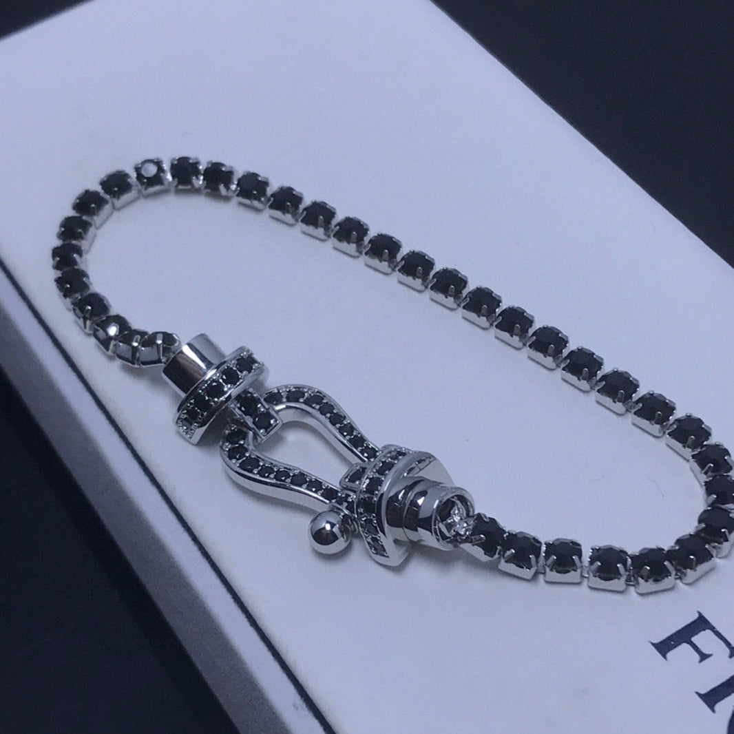 [Amore Jewels]FORCE  LARGE HORSESHOE FULL DIAMOND TENNIS BRACELET
