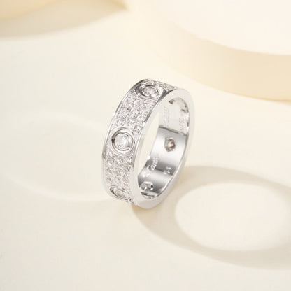[Amore Jewels]LOVE 5.5MM FULL-PAVE 6-DIAMOND RING