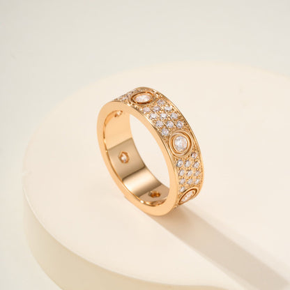 [Amore Jewels]LOVE 5.5MM FULL-PAVE 6-DIAMOND RING