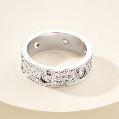 [Amore Jewels]LOVE 5.5MM FULL-PAVE 6-DIAMOND RING