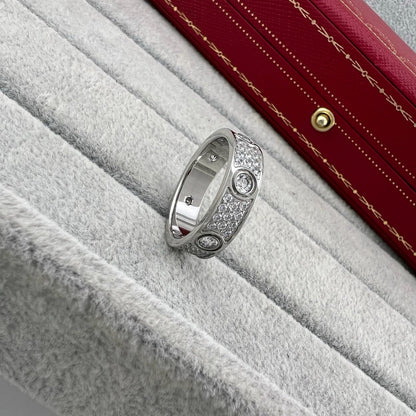 [Amore Jewels]LOVE 5.5MM FULL-PAVE 6-DIAMOND RING