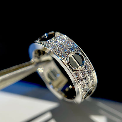 [Amore Jewels]LOVE RING 5.5MM DIAMONDS PAVED CERAMIC