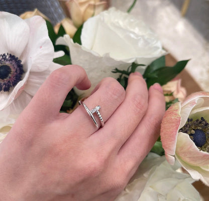 [Amore Jewels]JUSTE 1.8MM HALF DIAMOND RING