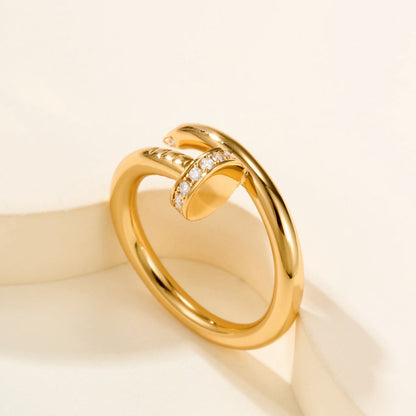 [Amore Jewels]JUSTE RING 2.6MM HALF DIAMOND
