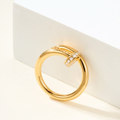 [Amore Jewels]JUSTE RING 2.6MM HALF DIAMOND
