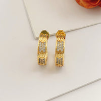 [Amore Jewels]LOVE 5.5MM DIAMOND PAVED EARRINGS