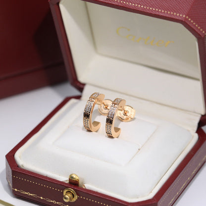 [Amore Jewels]LOVE 5.5MM DIAMOND PAVED EARRINGS