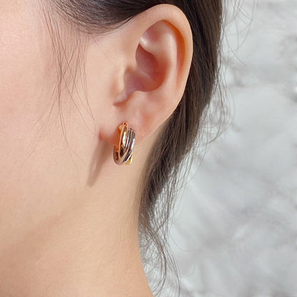 [Amore Jewels]TRINITY ON DIAMOND CLASSIC EARRINGS