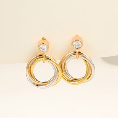 [Amore Jewels]TRINITY ON DIAMOND  EARRINGS