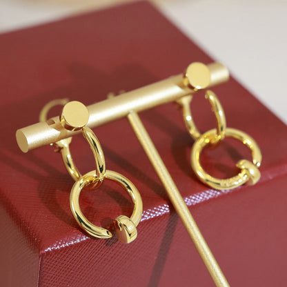 [Amore Jewels]JUSTE NO DIAMOND DOUBLE EARRINGS