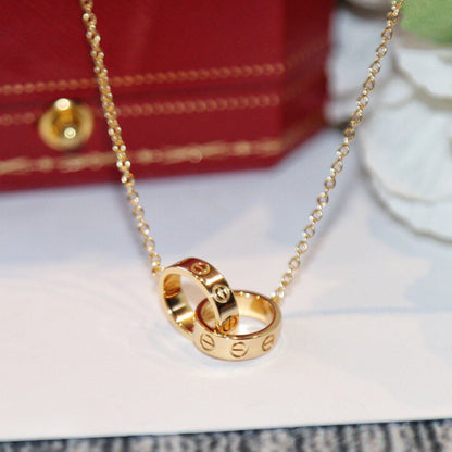 [Amore Jewels]LOVE DOUBLE RING NECKLACE