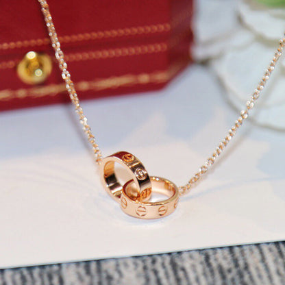 [Amore Jewels]LOVE DOUBLE RING NECKLACE