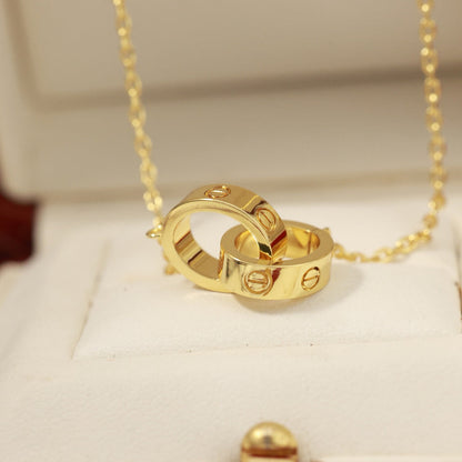 [Amore Jewels]LOVE DOUBLE RING NECKLACE