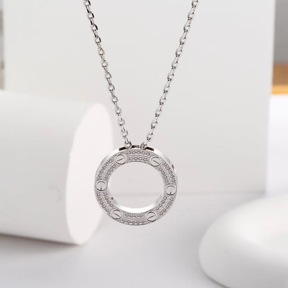 [Amore Jewels]LOVE NECKLACE 16MM  FULL DIAMOND