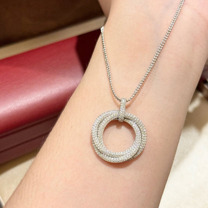 [Amore Jewels]TRINITY LARGE FULL DIAMOND  NECKLACE