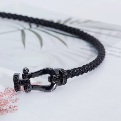 [Amore Jewels]FORCE LARGE SERIES HORSESHOE BLACK SAMURAI BRACELET