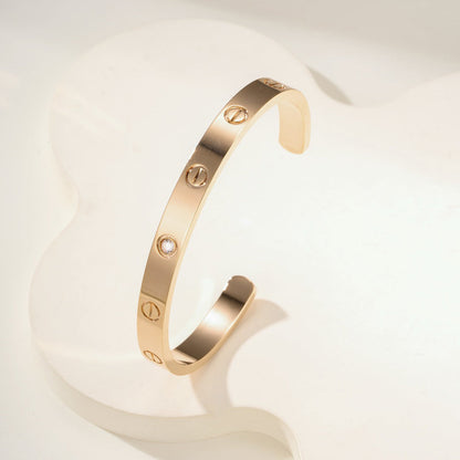 [Amore Jewels]LOVE BRACELET 6.1MM 1 DIAMOND OPEN CUFF