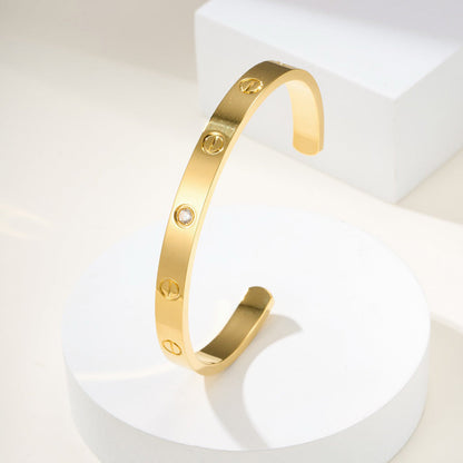 [Amore Jewels]LOVE BRACELET 6.1MM 1 DIAMOND OPEN CUFF
