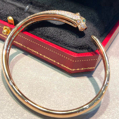 [Amore Jewels]PANTHERE HALF DIAMOND OPEN BRACELET