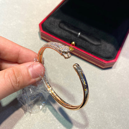 [Amore Jewels]PANTHERE HALF DIAMOND OPEN BRACELET