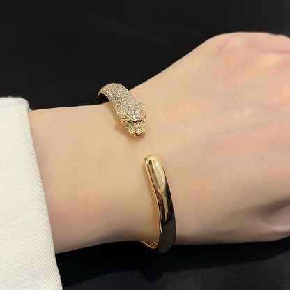 [Amore Jewels]PANTHERE HALF DIAMOND OPEN BRACELET