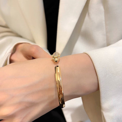 [Amore Jewels]PANTHERE HALF DIAMOND OPEN BRACELET