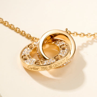 [Amore Jewels]LOVE DOUBLE RING FULL DIAMOND BRACELET
