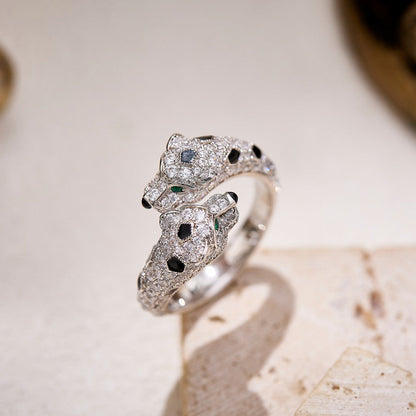 [Amore Jewels]PANTHERE DOUBLE HEADED FULL DIAMOND  RING