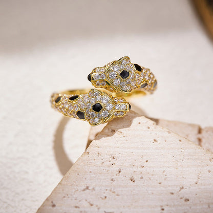 [Amore Jewels]PANTHERE DOUBLE HEADED FULL DIAMOND  RING