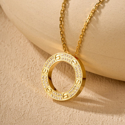 [Amore Jewels]LOVE NECKLACE 16MM  FULL DIAMOND