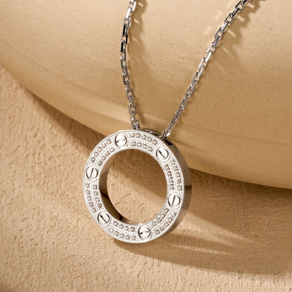 [Amore Jewels]LOVE NECKLACE 16MM  FULL DIAMOND