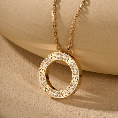 [Amore Jewels]LOVE NECKLACE 16MM  FULL DIAMOND