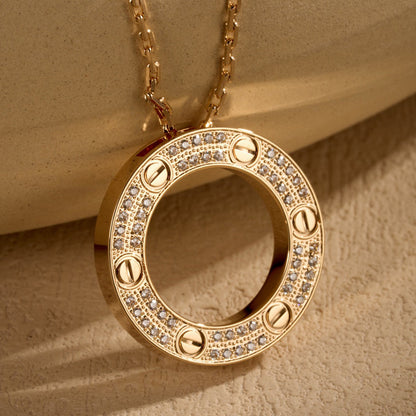 [Amore Jewels]LOVE NECKLACE 16MM  FULL DIAMOND