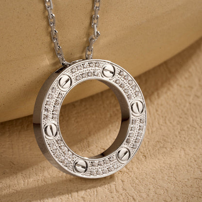 [Amore Jewels]LOVE NECKLACE 16MM  FULL DIAMOND