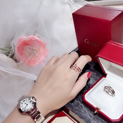 [Amore Jewels]JUSTE RING 4.8MM HALF DIAMOND