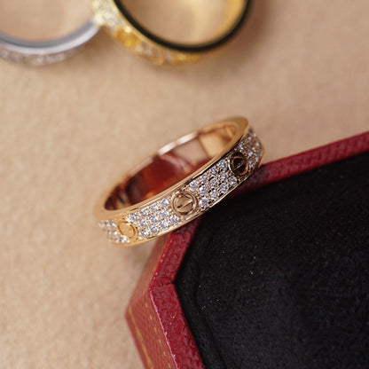 [Amore Jewels]LOVE RING 4.0MM DIAMOND PAVED