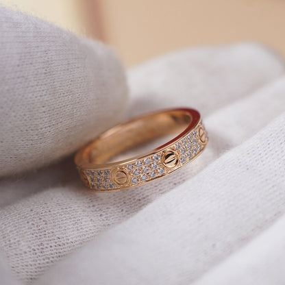 [Amore Jewels]LOVE RING 4.0MM DIAMOND PAVED