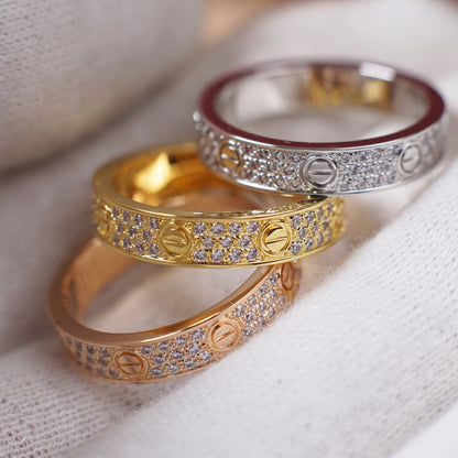 [Amore Jewels]LOVE RING 4.0MM DIAMOND PAVED