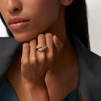 [Amore Jewels]PANTHERE DOUBLE HEADED FULL DIAMOND  RING