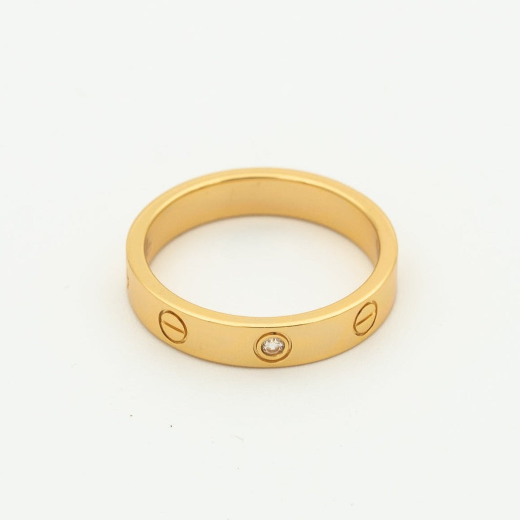 [Amore Jewels]LOVE RING 4MM 1 DIAMOND PINK GOLD
