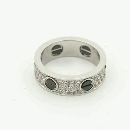 [Amore Jewels]LOVE RING 5.5MM DIAMONDS PAVED CERAMIC