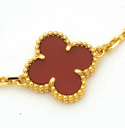 [Amore Jewels] CLOVER 5 MOTIF RED CORNELIAN BRACELET COLLECTION