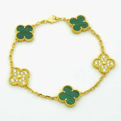 [Amore Jewels] CLOVER 5 MOTIF MALACHITE BRACELET COLLECTION