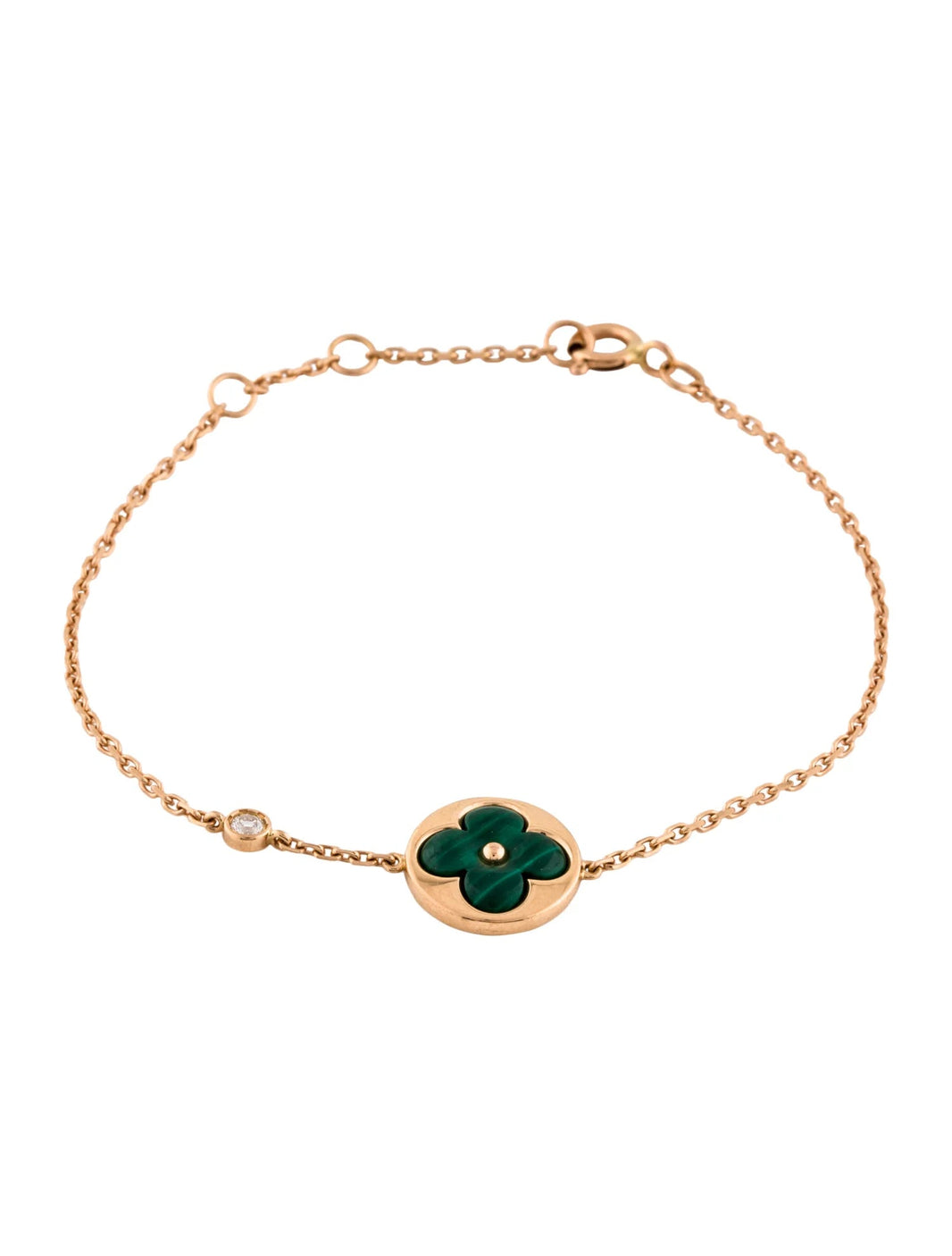 [Amore Jewels]SUN MALACHITE 1 DIAMOND PINK GOLD BRACELET
