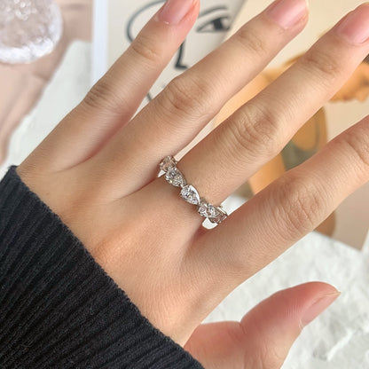 [Amore Jewels]Exquisite Pear Cut Tennis Ring