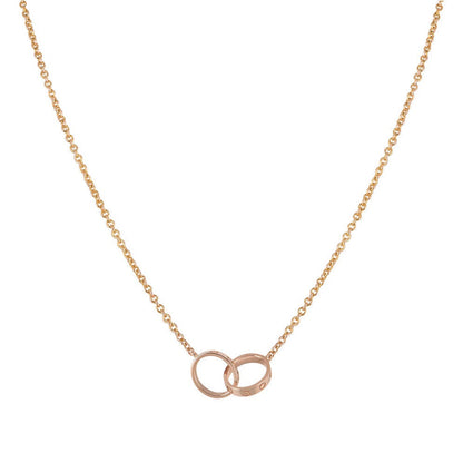 [Amore Jewels]LOVE NECKLACE DOUBLE RING PINK GOLD