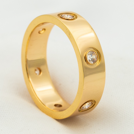 [Amore Jewels]LOVE RING 5.5MM 6 DIAMONDS PINK GOLD