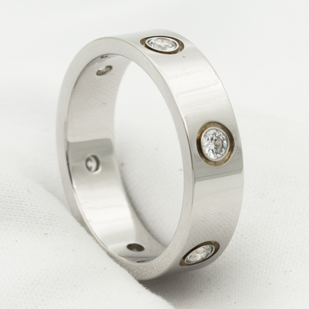 [Amore Jewels]LOVE RING 5.5MM 6 DIAMONDS SILVER