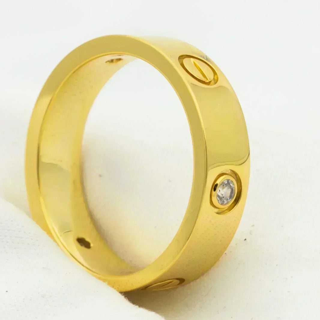[Amore Jewels]LOVE RING 5.5MM 3 DIAMONDS GOLD